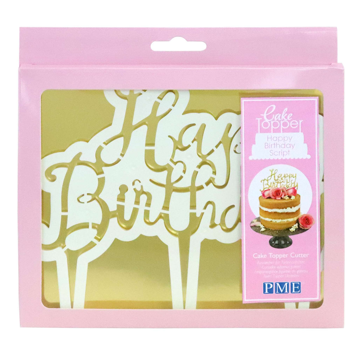 Plastic Uitstekers - Taart Topper Gefeliciteerd Script (185 x 155mm / 7.3 x 6")