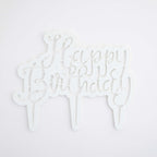 Plastikausstecher - Tortenaufsatz Alles Gute zum Geburtstag Script (185 x 155mm / 7,3 x 6")