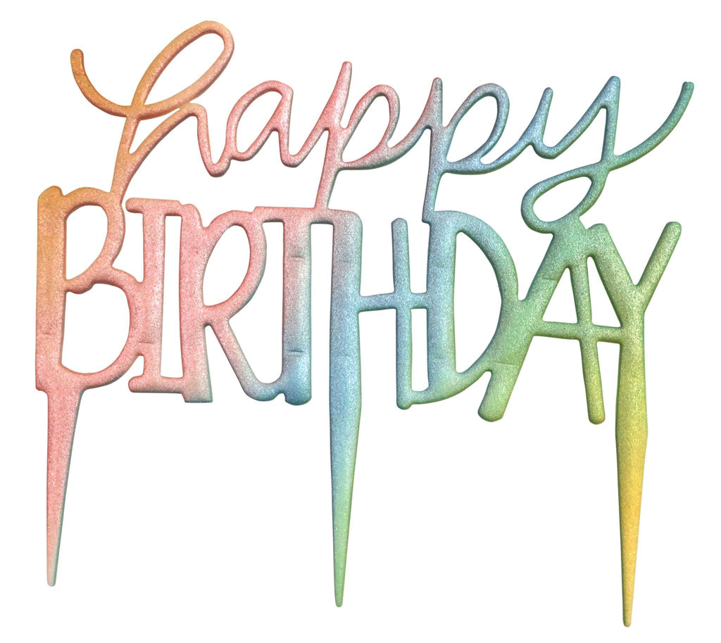 Modern Happy Birthday Cake Topper Cutter