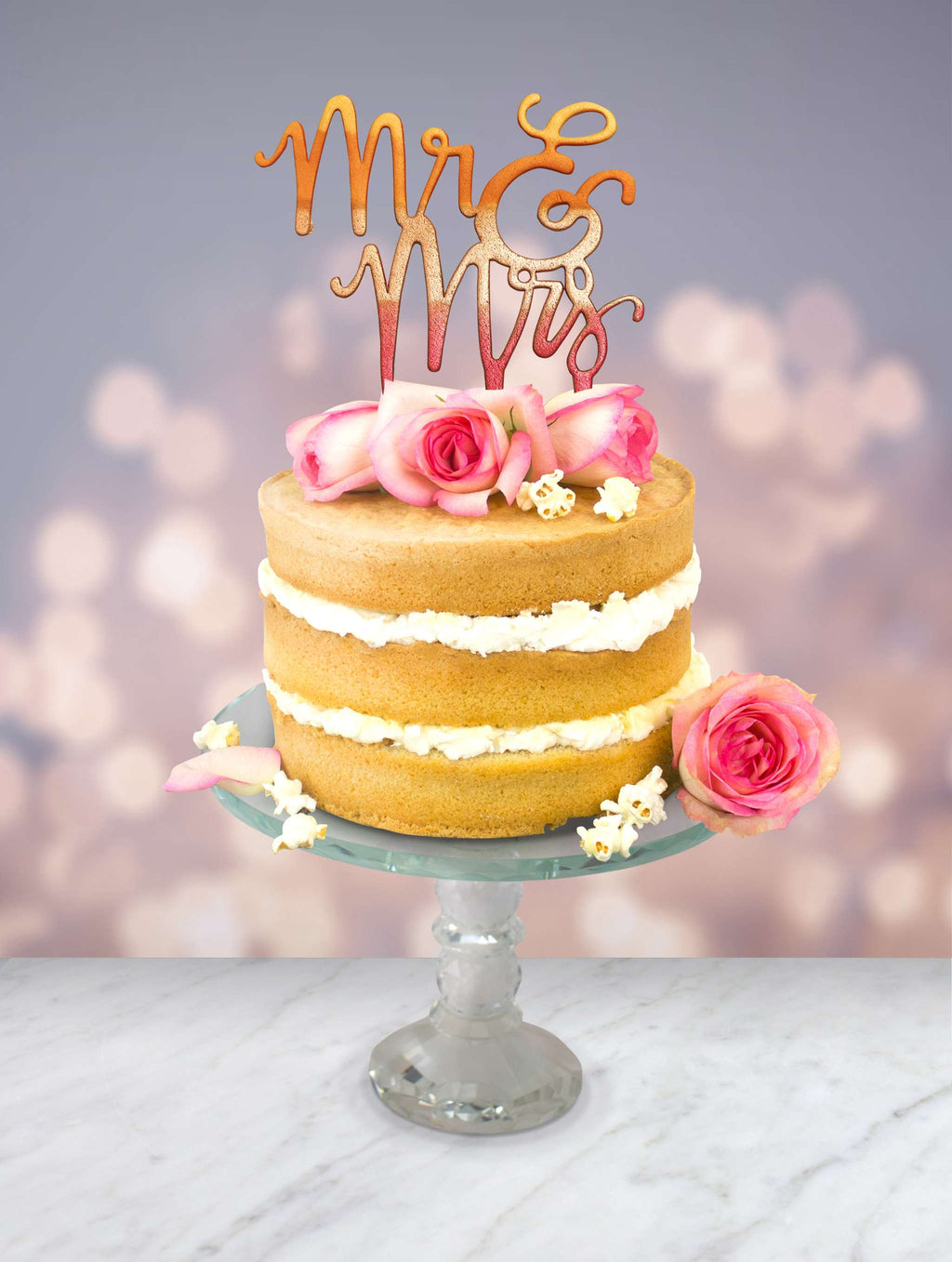 Script Mr & Mrs Cake Topper Cutter