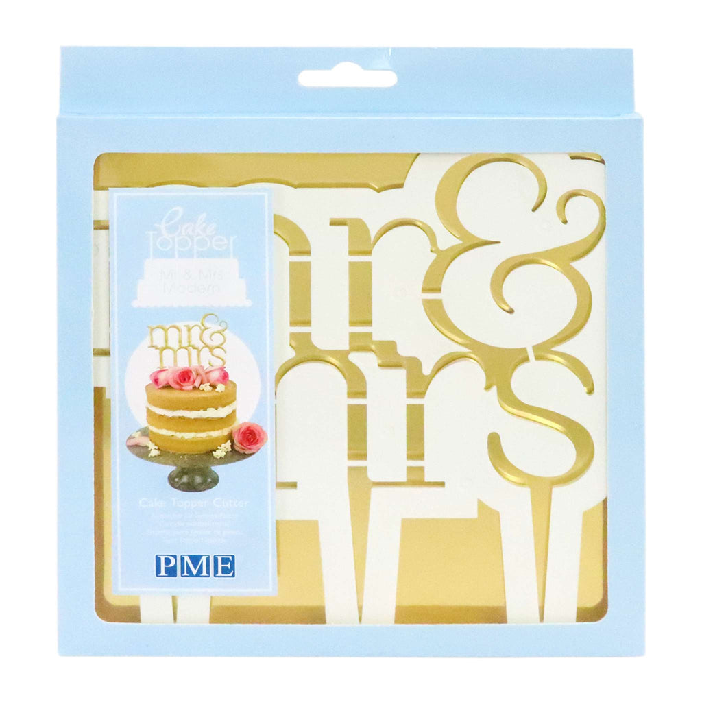 Plastik-Ausstecher - Cake Topper Mr & Mrs Modern (185 x 185mm / 7.3 x 7.3")