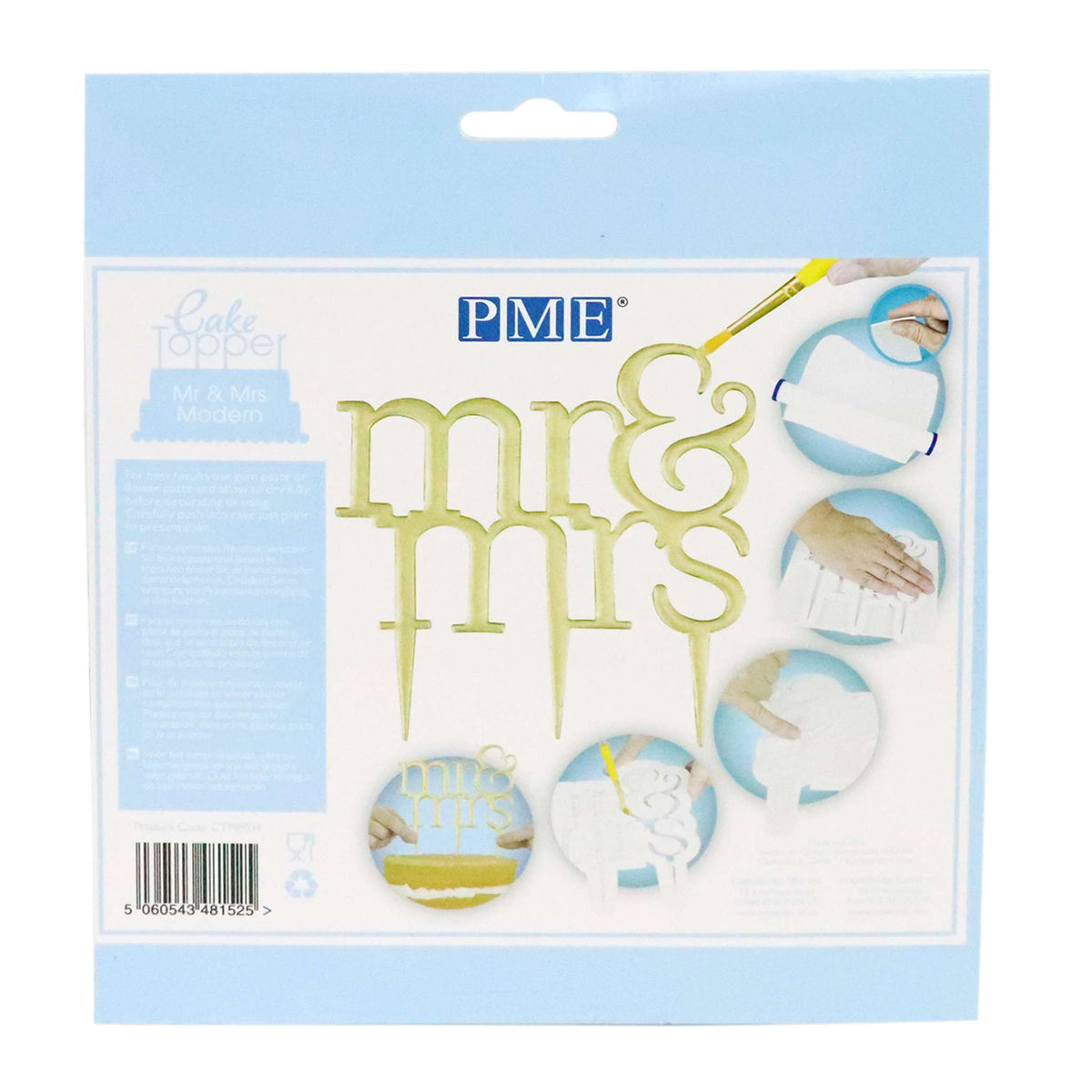 Cortador de Topper para Tarta Mr & Mrs Moderno (185 x 185mm / 7,3 x 7,3")