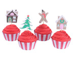 Set de Cupcakes - Gingerbread Village Christmas (24 estuches y toppers)