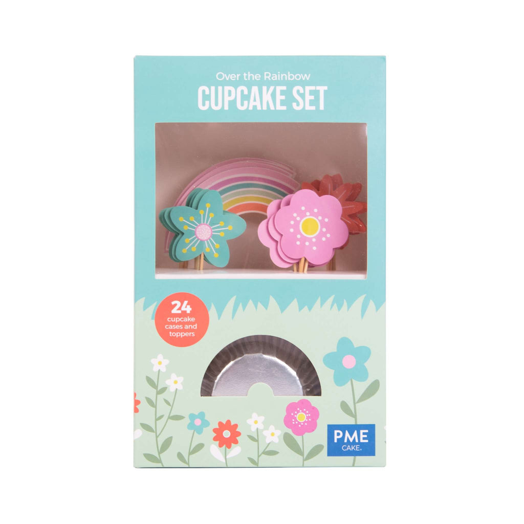 Cupcakeset - Over de Regenboog (24 Vormpjes en Toppers)