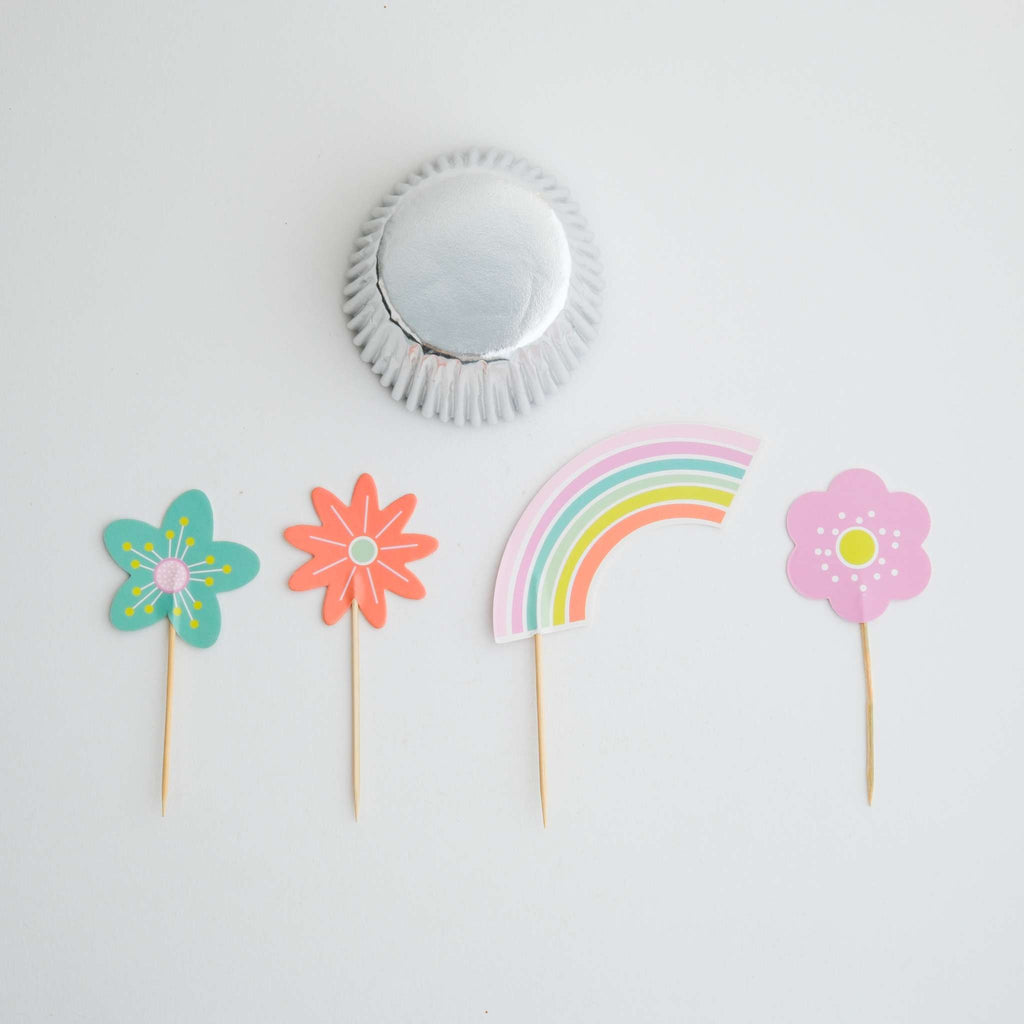 Cupcakeset - Over de Regenboog (24 Vormpjes en Toppers)