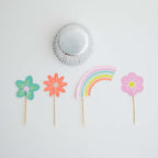 Cupcakeset - Over de Regenboog (24 Vormpjes en Toppers)