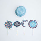 Ensemble de cupcakes - Eid Mubarak (24 caissettes et toppers)