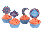 Ensemble de cupcakes - Eid Mubarak (24 caissettes et toppers)