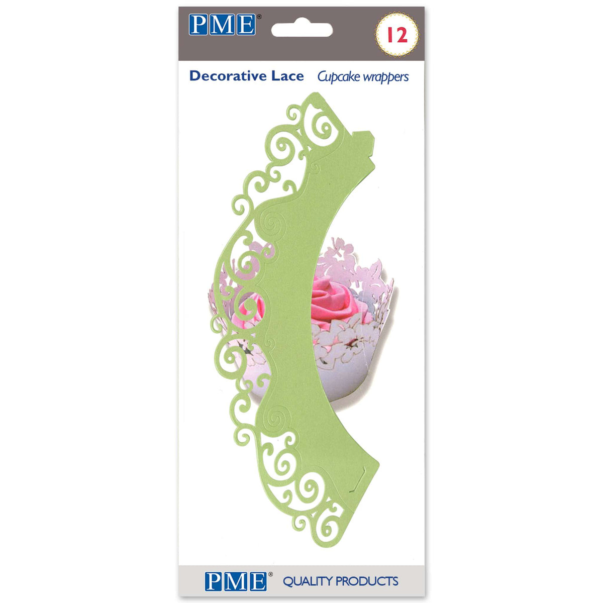 Light Green Swirls Cupcake Wrappers Pk/12