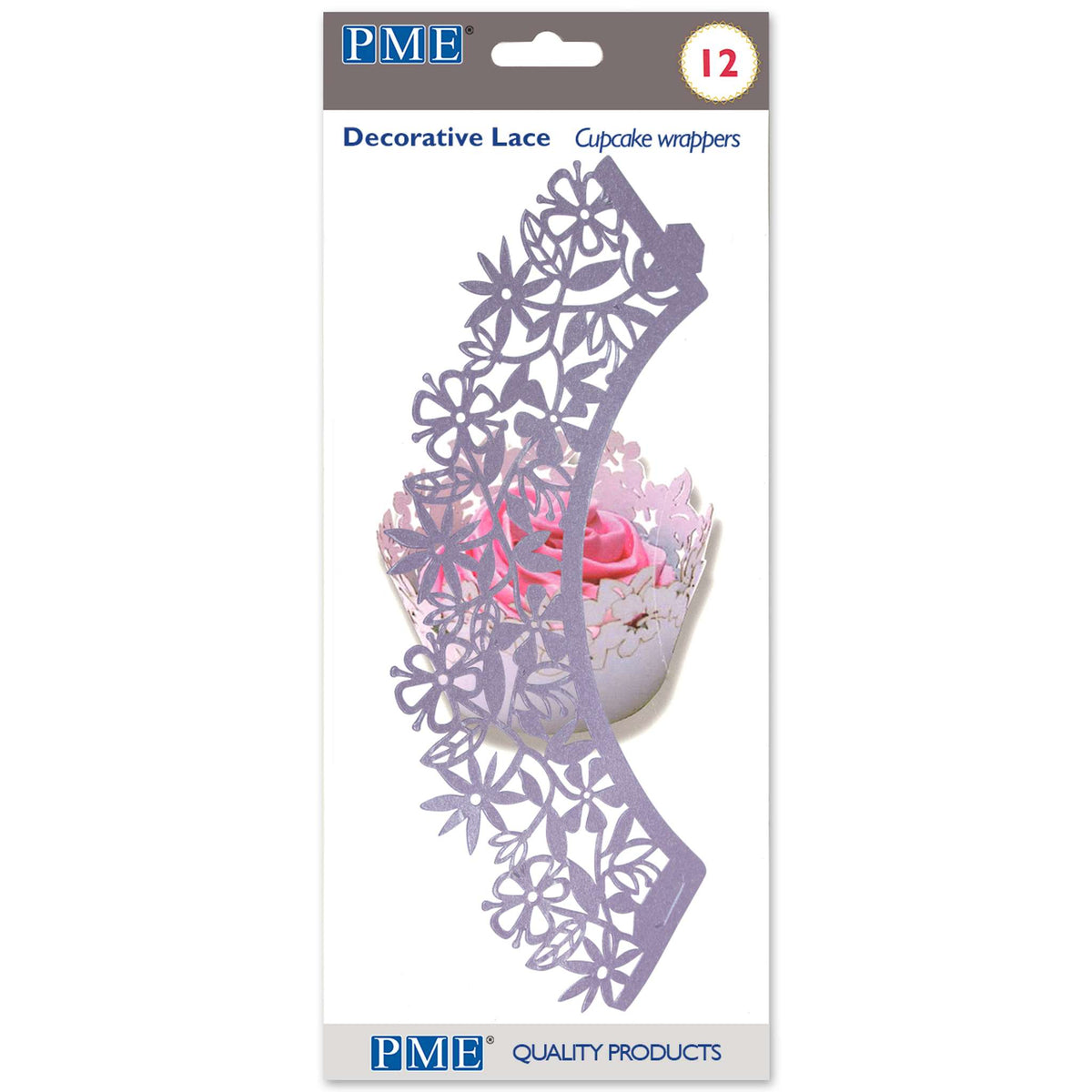 Cupcake-wikkels - Mauve Bloemen - Pk/12