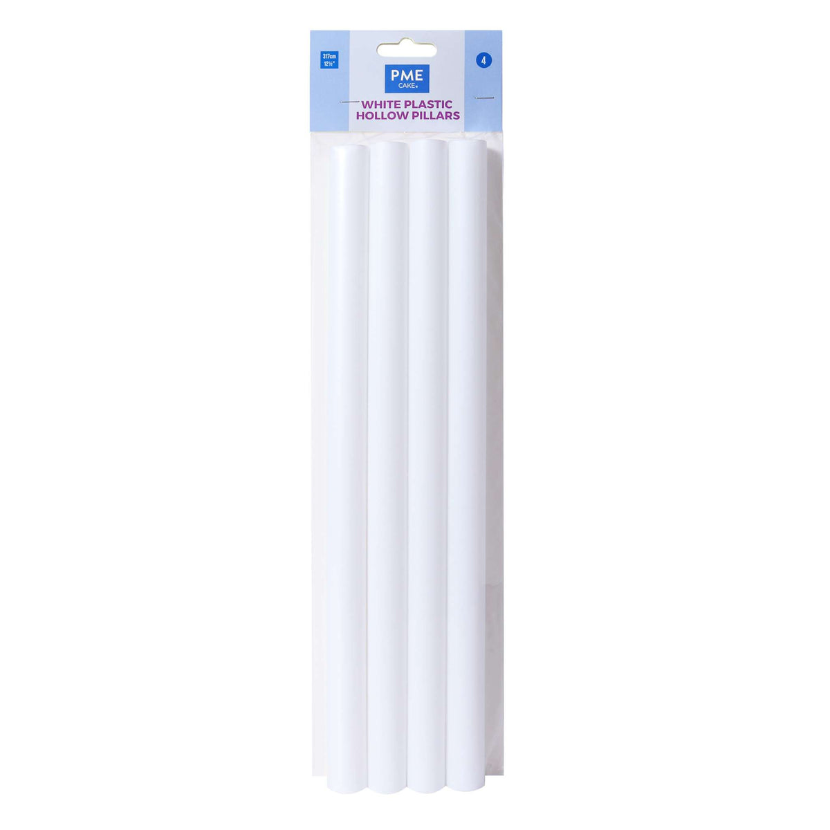 White Plastic Hollow Pillars  Pk/4 (31.7cm / 12½")
