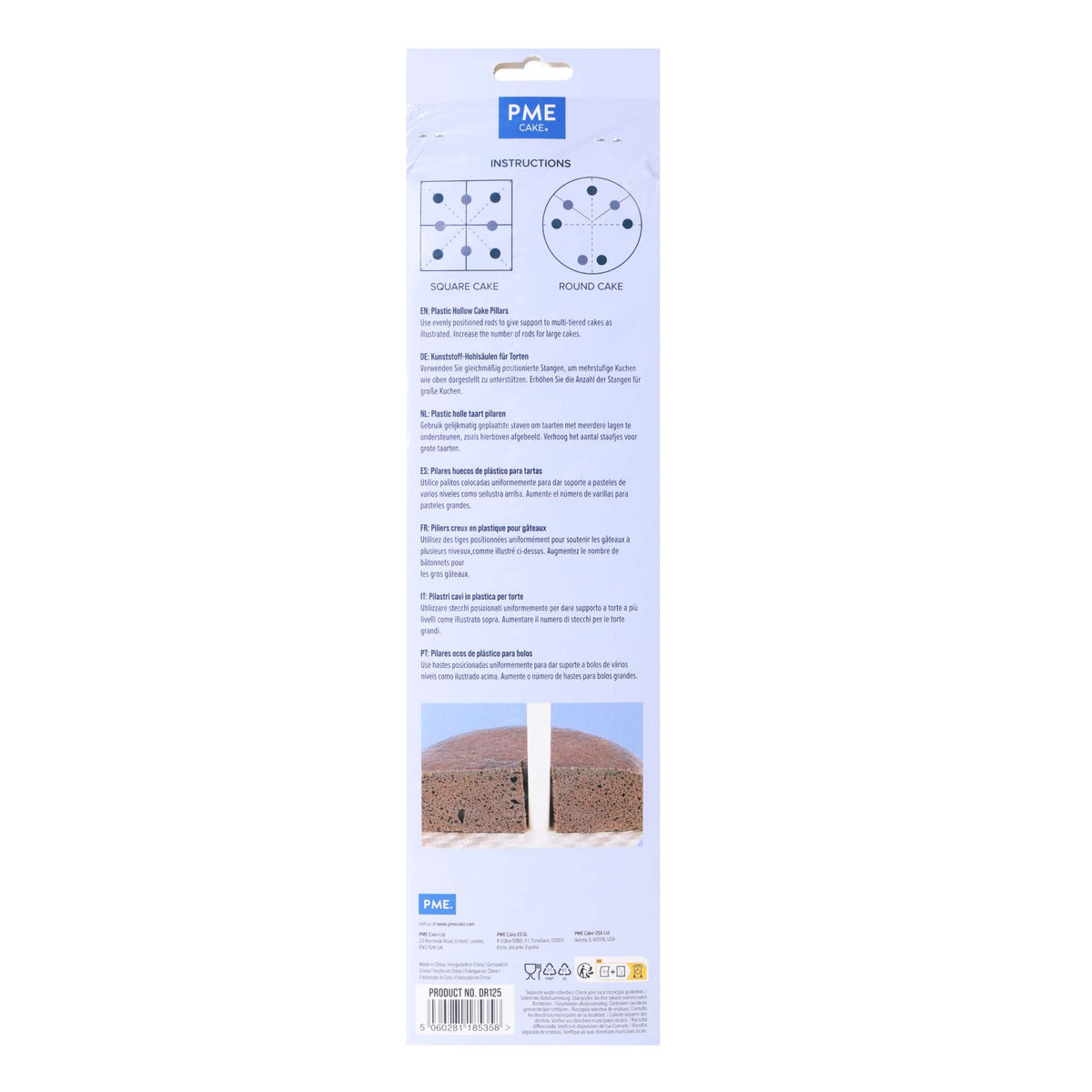 White Plastic Hollow Pillars  Pk/4 (31.7cm / 12½")