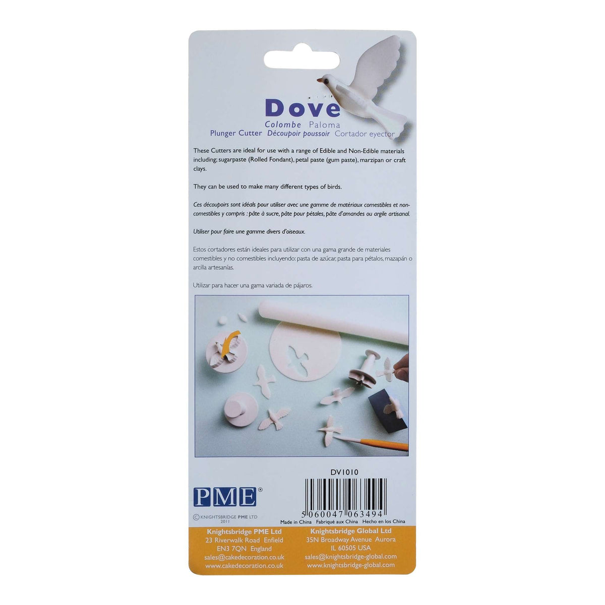 Dove Fondant Plunger Cutters Set Of 3