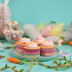 Oster Cupcake-Förmchen Folienbeschichtet - Frohe Ostern (60 Stück)