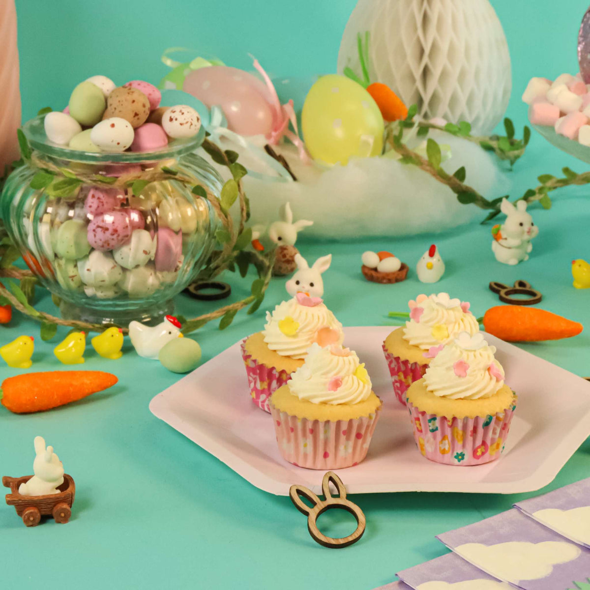Flowers Mini Foil Lined Cupcake Cases Pk/60