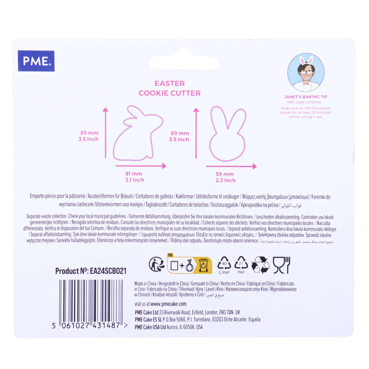 Pâques Découpoir à biscuits - Lapins (Set de 2)