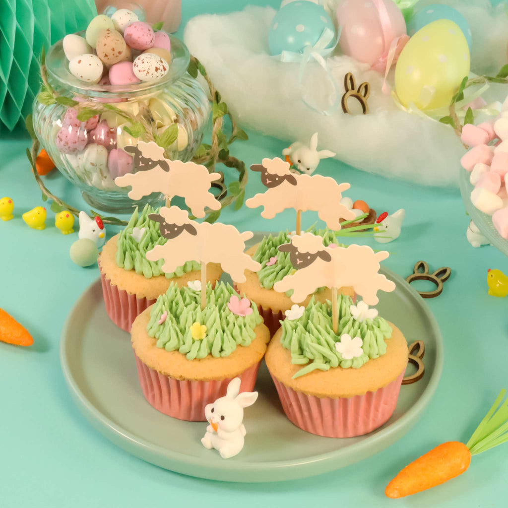Ostern Kuchendeko Topper - Schafe (24 Stück)