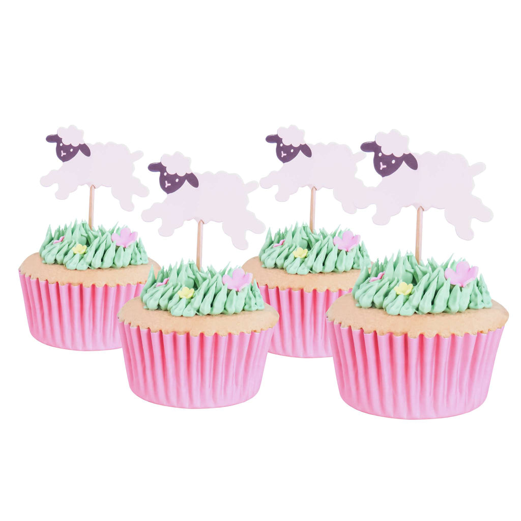 Ostern Kuchendeko Topper - Schafe (24 Stück)