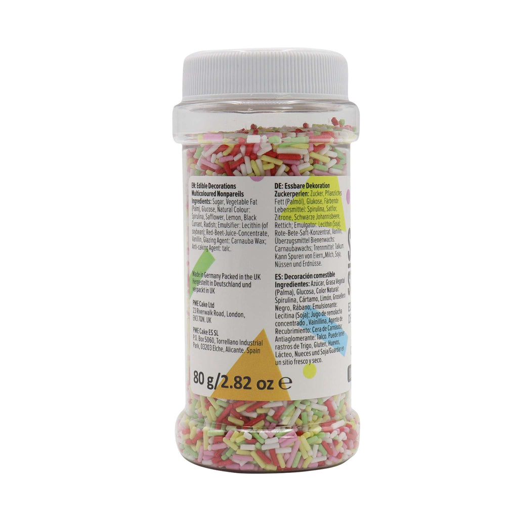 Multi-Coloured Sugar Strands Sprinkles (80g / 2.82oz)