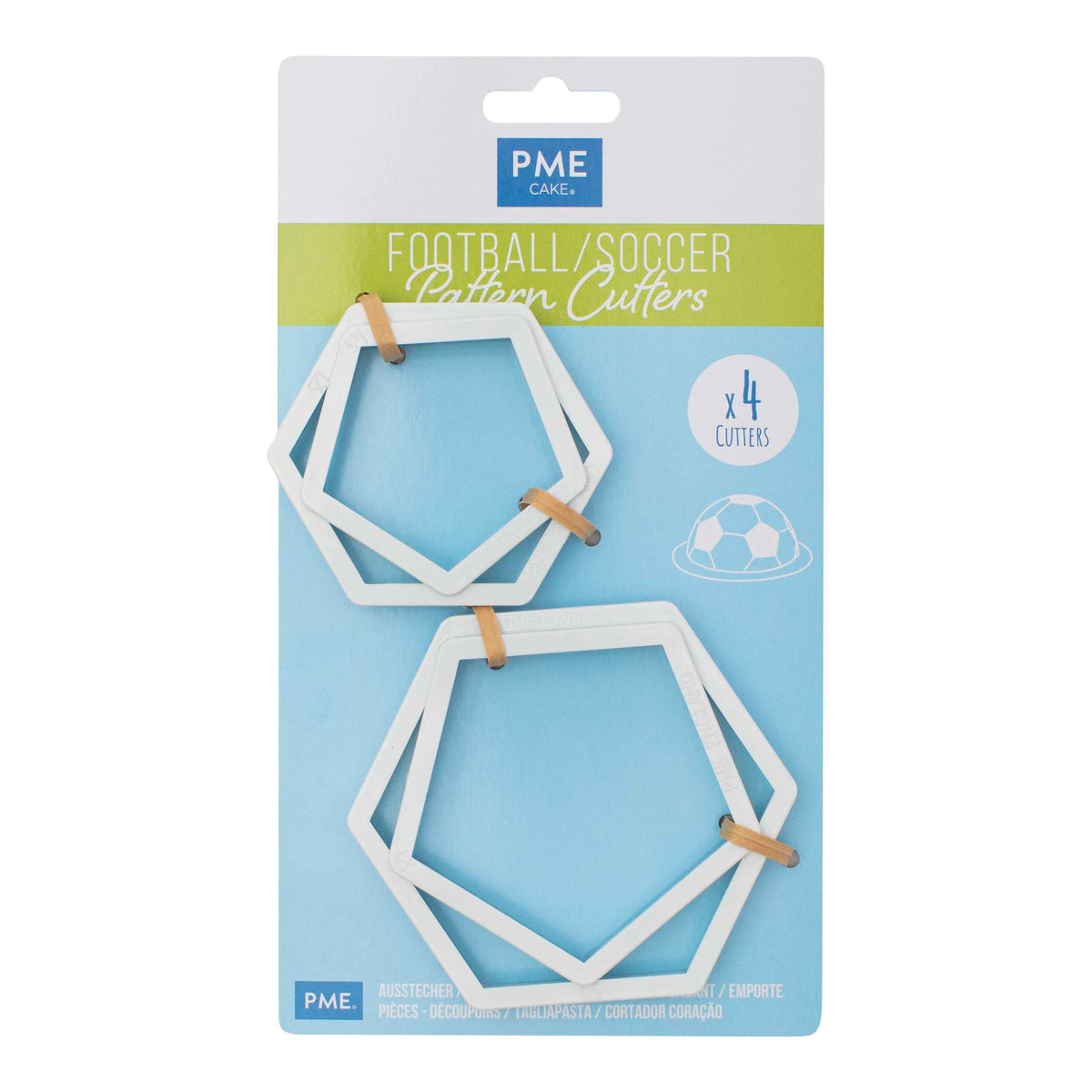 Football/Soccer Pattern Fondant Cutters Set Of 4