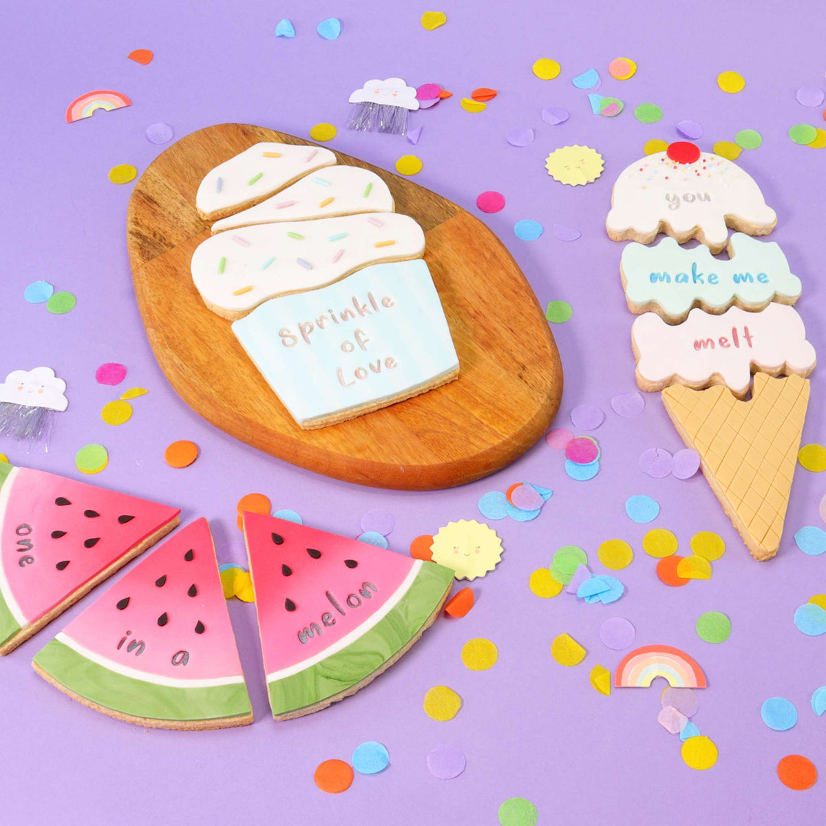 Collection 3 Fun Fonts Cupcake And Cookie Stamping Set