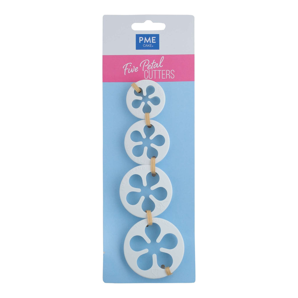 Five Petal Fondant Cutters Set Of 4