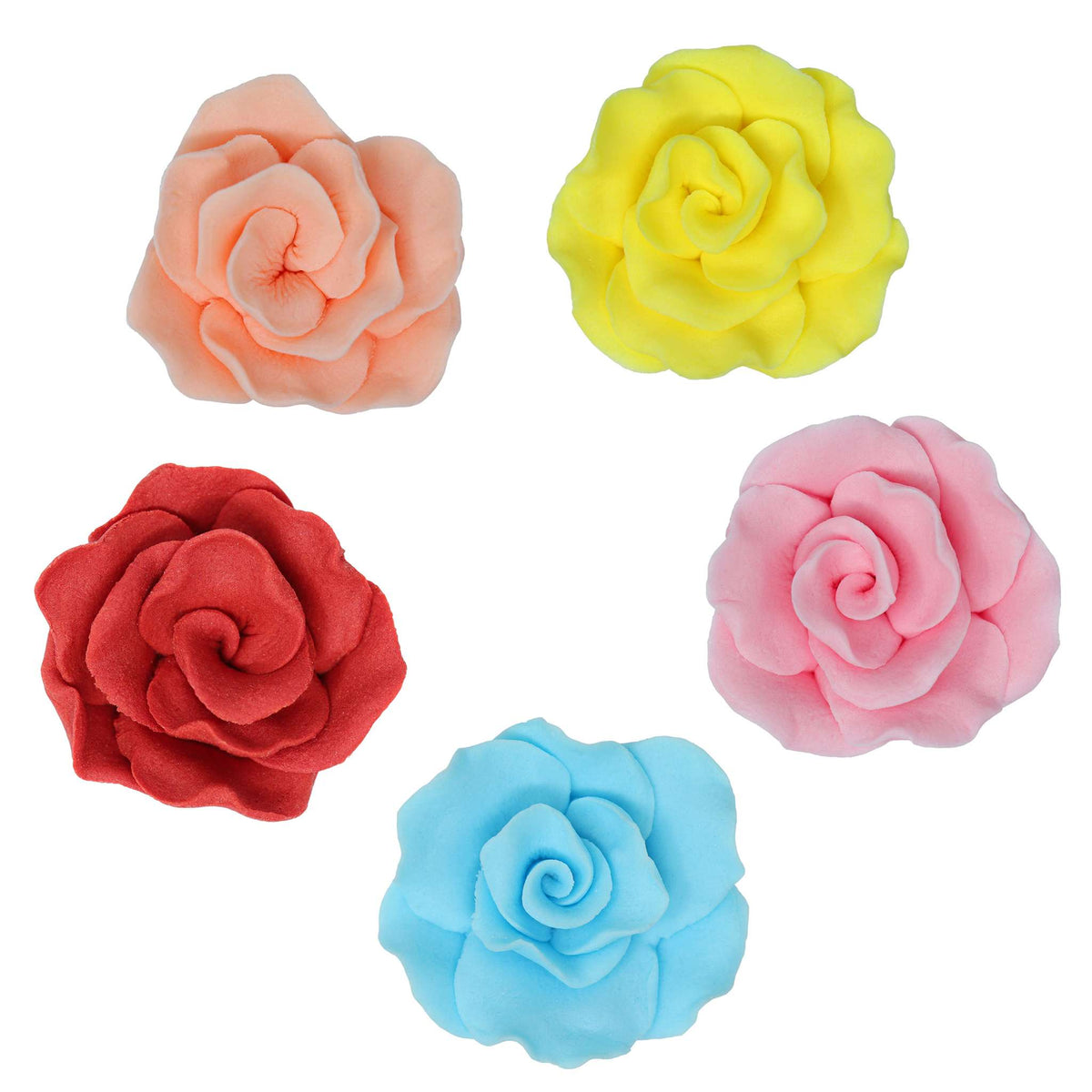 40mm Zuckerrosen für die Kuchendekoration, 36 Stück (gemischte Farben)