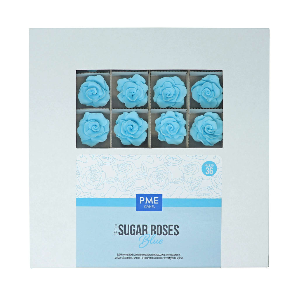 40mm Suikerrozen voor Taartdecoratie, 36 stuks (Blauw)