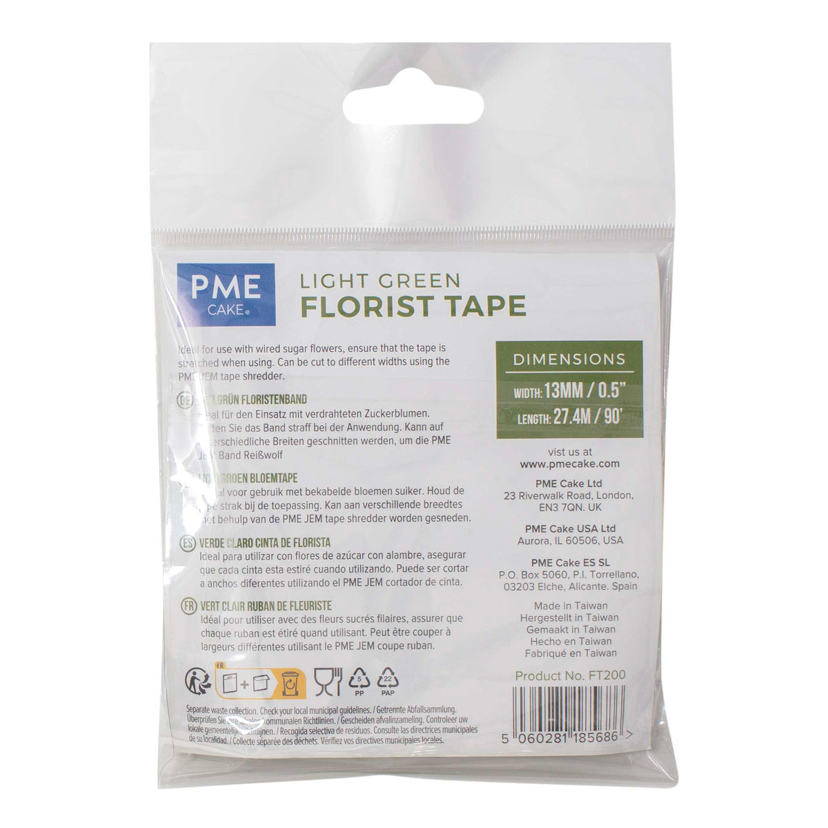 Light Green Florist Tape (27.4m 1080in x 13mm 0.5in)