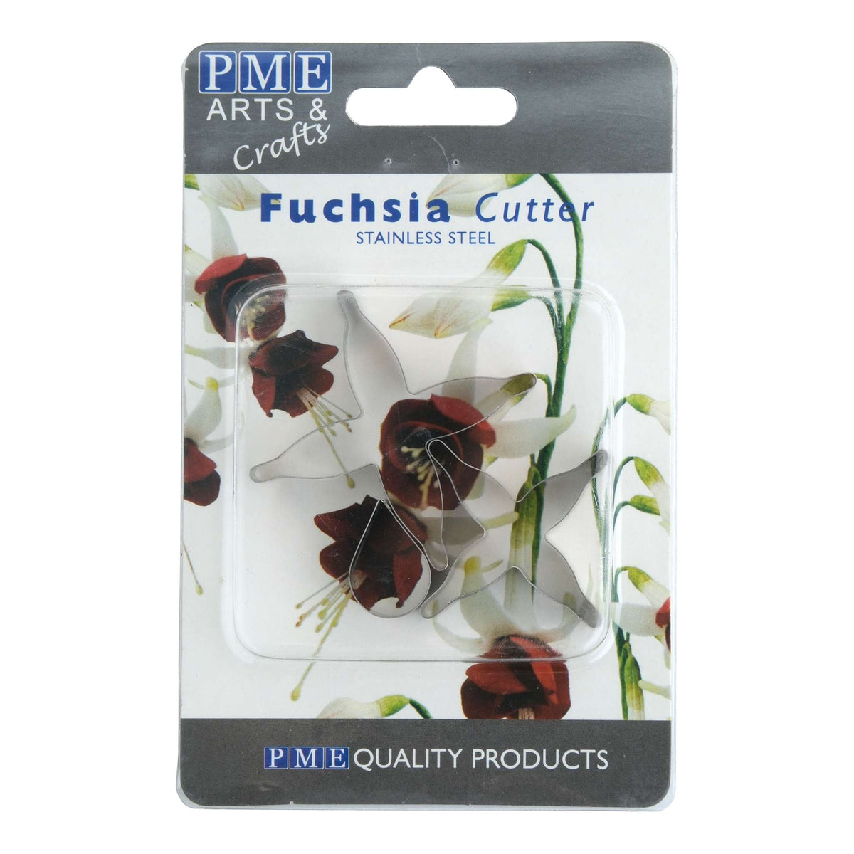 Cortadores de Pétalo de Flor Fucsia de Acero Inoxidable, Juego de 3