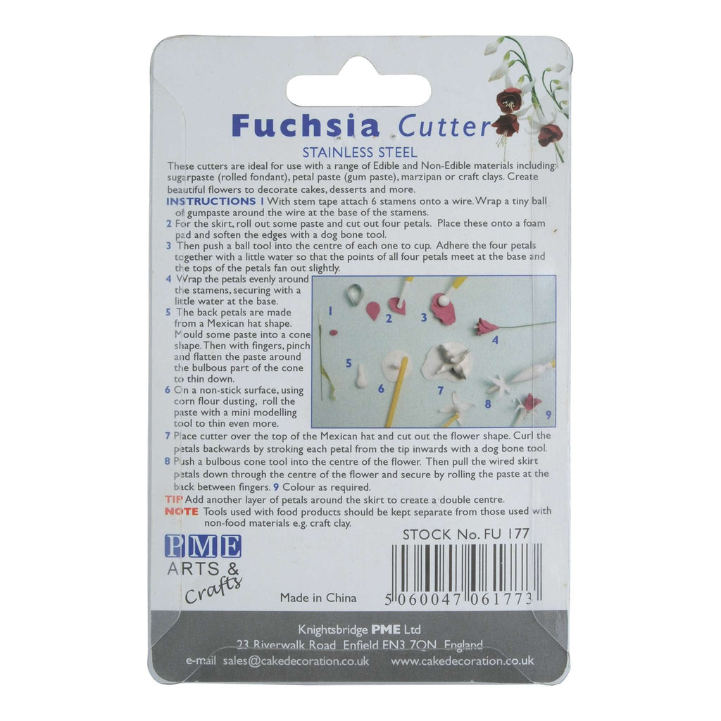 Cortadores de Pétalo de Flor Fucsia de Acero Inoxidable, Juego de 3