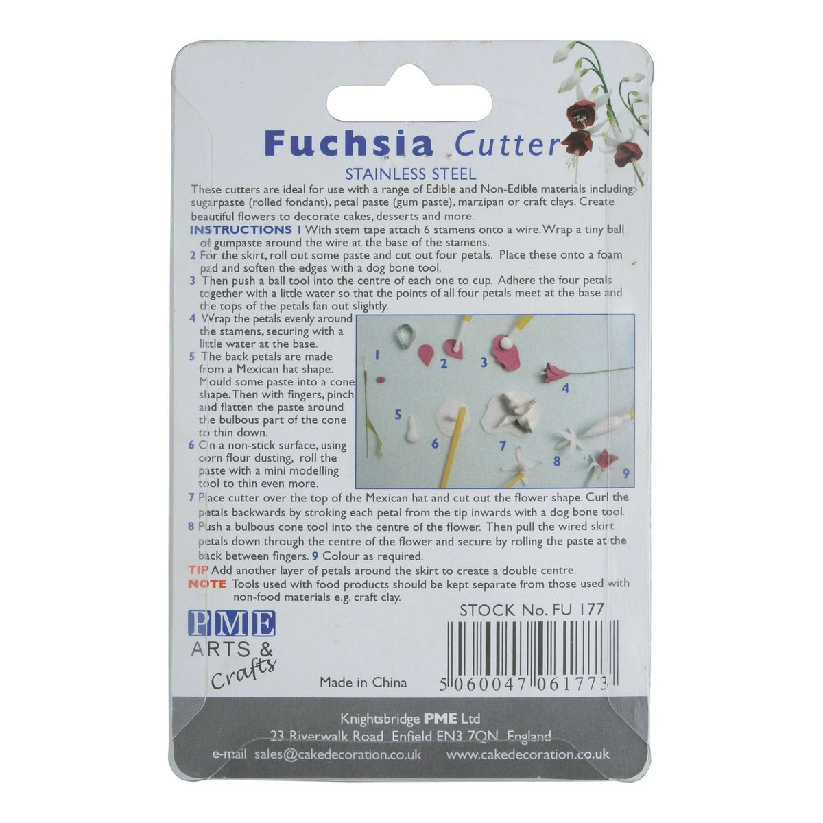 Cortadores de Pétalo de Flor Fucsia de Acero Inoxidable, Juego de 3