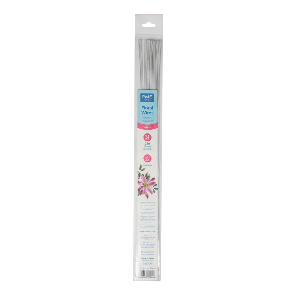 Bloemen Draad - Wit 24 Gauge (36cm x 14,2")