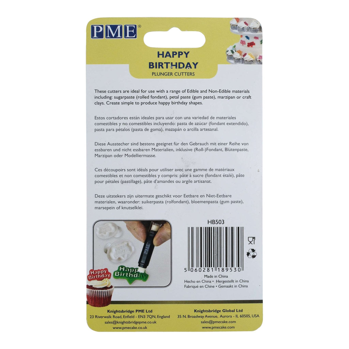 Novelty Plunger Ausstecher - M/L Alles Gute zum Geburtstag, Set aus 2 Stück