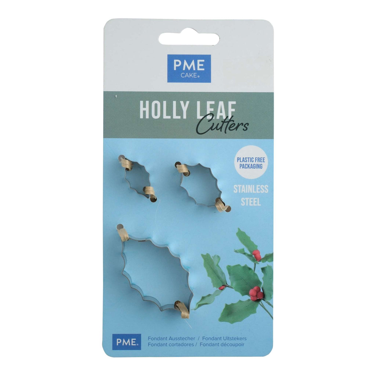 Holly Leaf Fondant Cutters Set Of 3