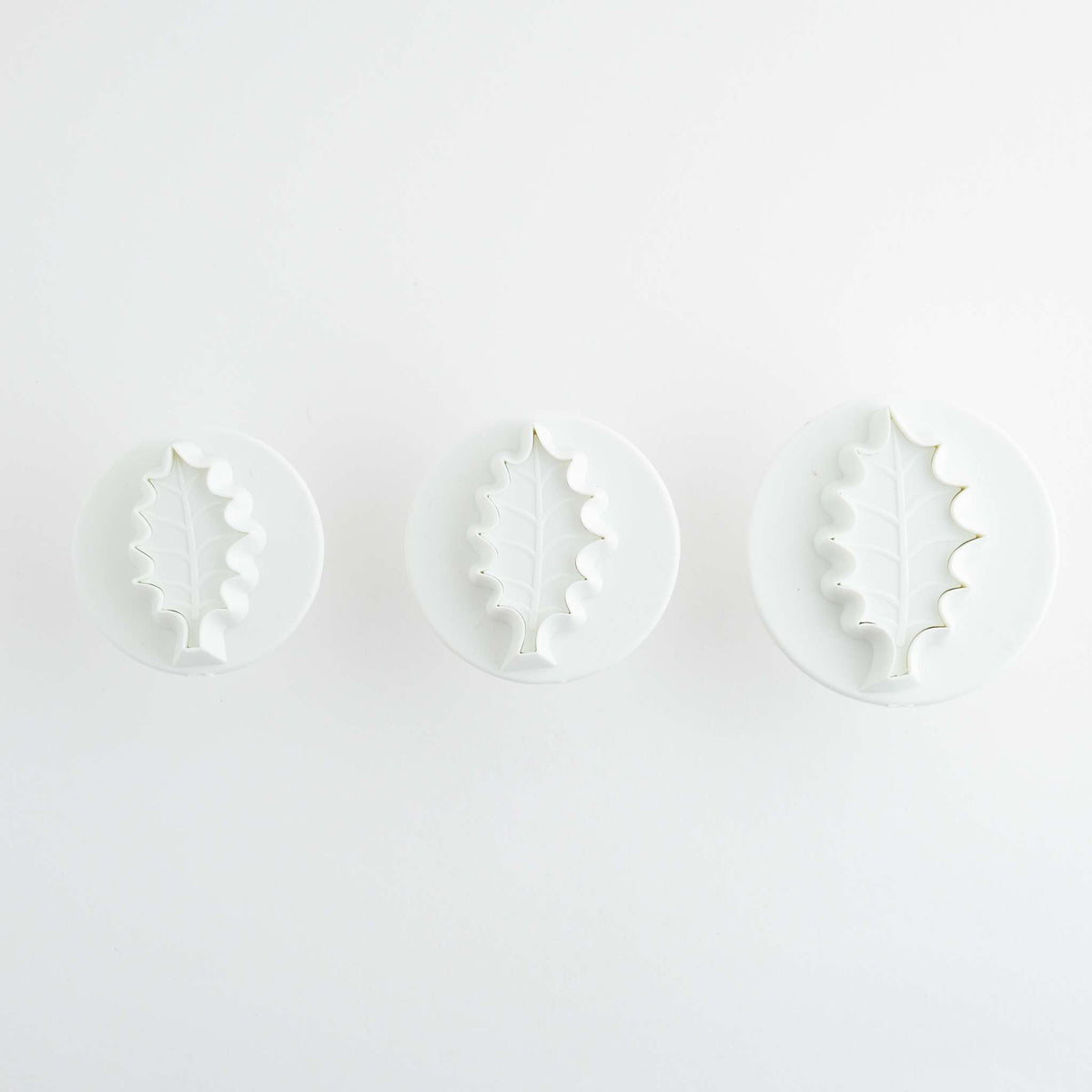 Large Veined Holly Leaf Plunger Fondant Cutters Set Of 3