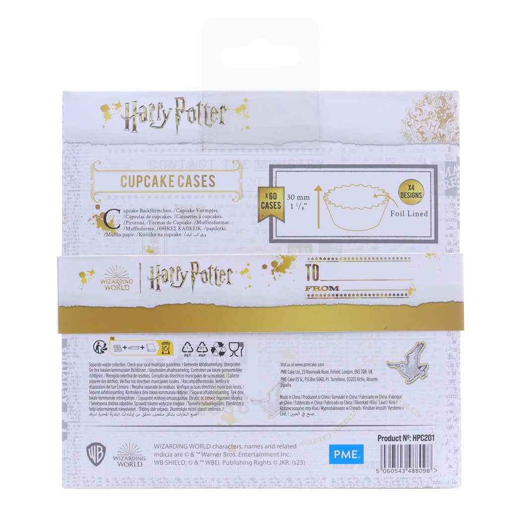 Harry Potter Cápsulas para Cupcakes Forradas de Aluminio, Set de 60, Hechizos