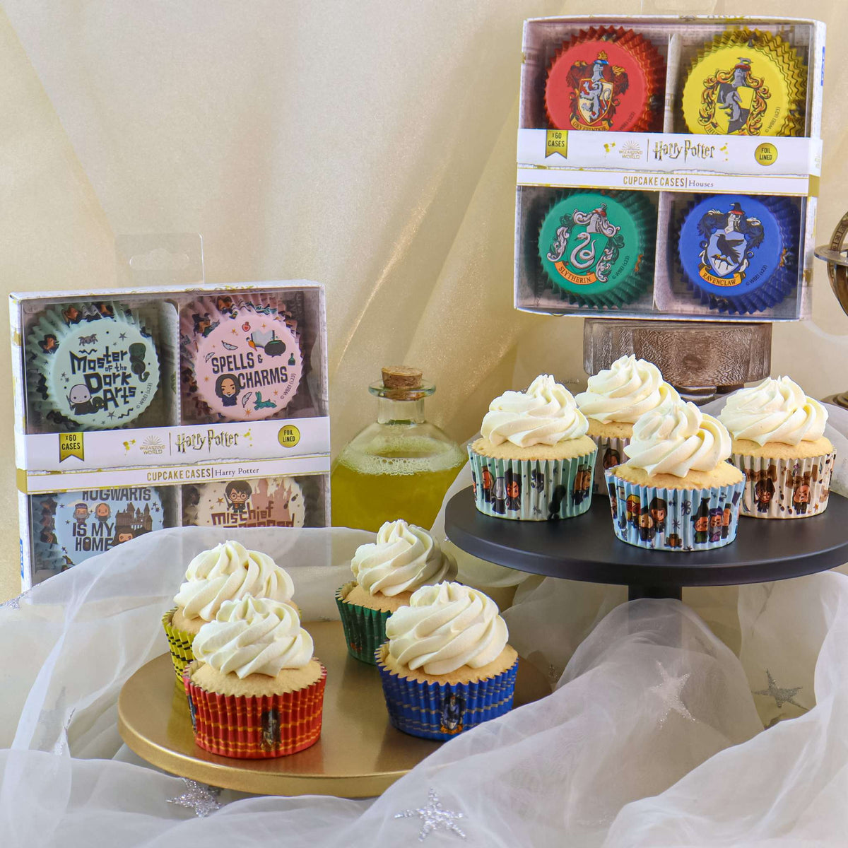 Harry Potter Cápsulas para Cupcakes Forradas de Aluminio, Set de 60, Hechizos