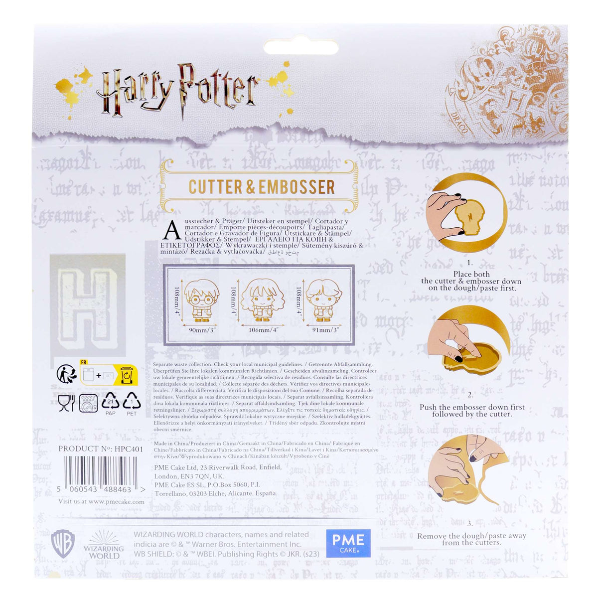 Harry Potter Characters Cookie Cutters & Embossers  Set Of 3
