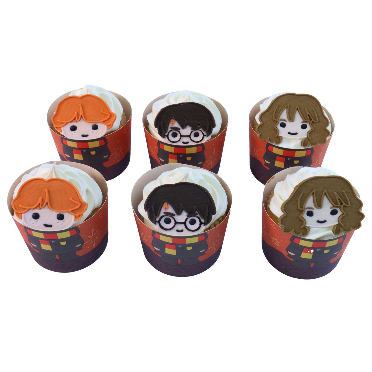 Harry Potter Kit de Décoration pour Cupcakes avec Harry, Ron et Hermione