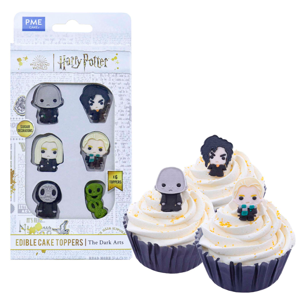 Harry Potter Set de 6 Toppers de Cupcakes Comestibles, Dark Arts