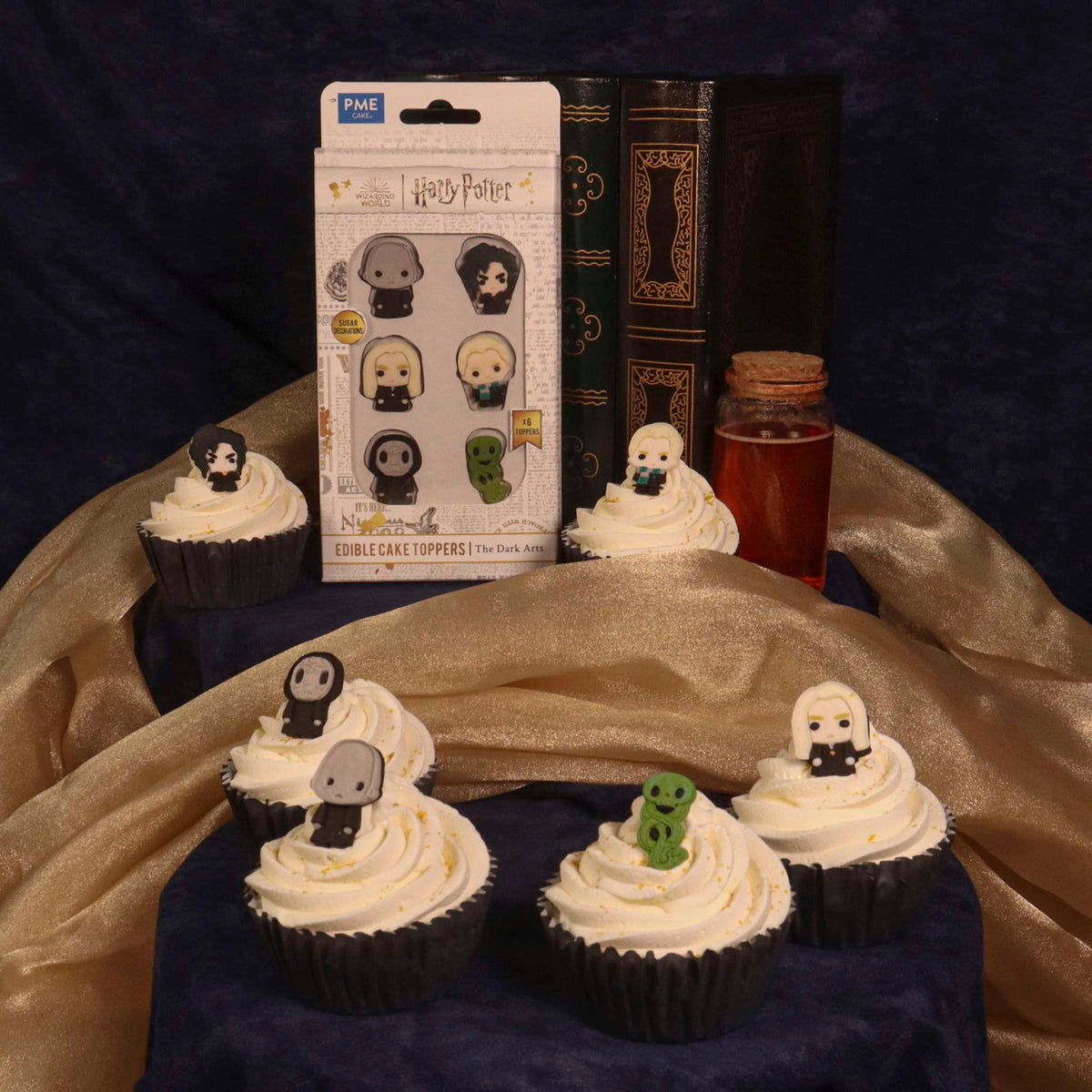 Harry Potter Set de 6 Toppers de Cupcakes Comestibles, Dark Arts