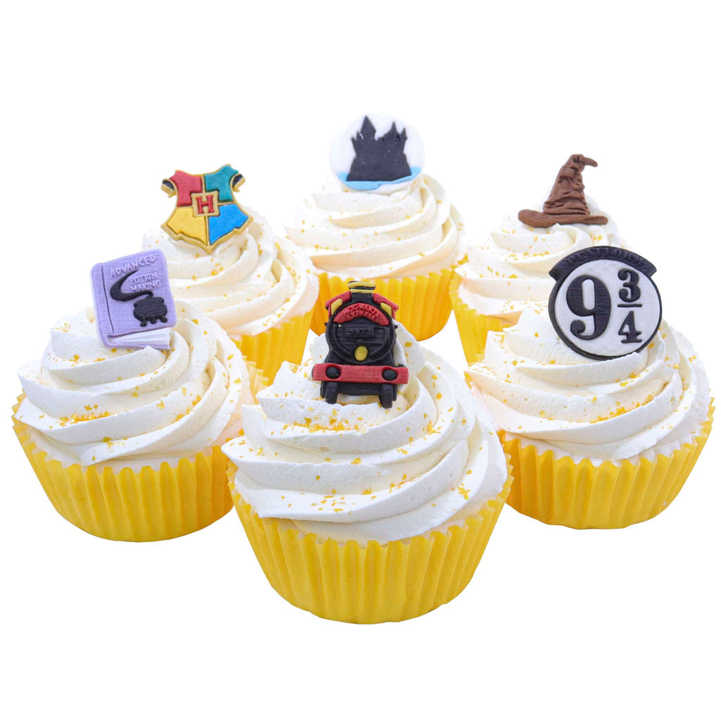 Harry Potter Set de 6 Toppers de Cupcakes Comestibles, Poudlard