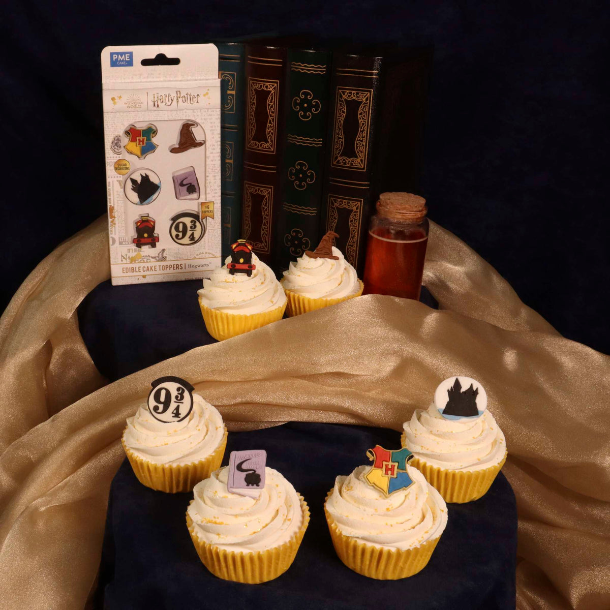 Harry Potter Set de 6 Toppers de Cupcakes Comestibles, Poudlard