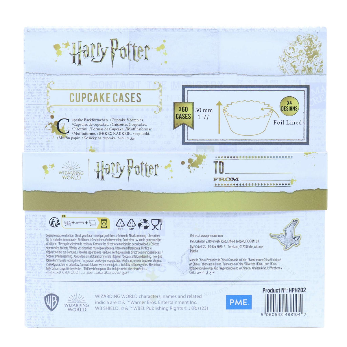 Harry Potter Caissettes à cupcakes en Aluminium, 60 pièces, Maisons de Poudlard
