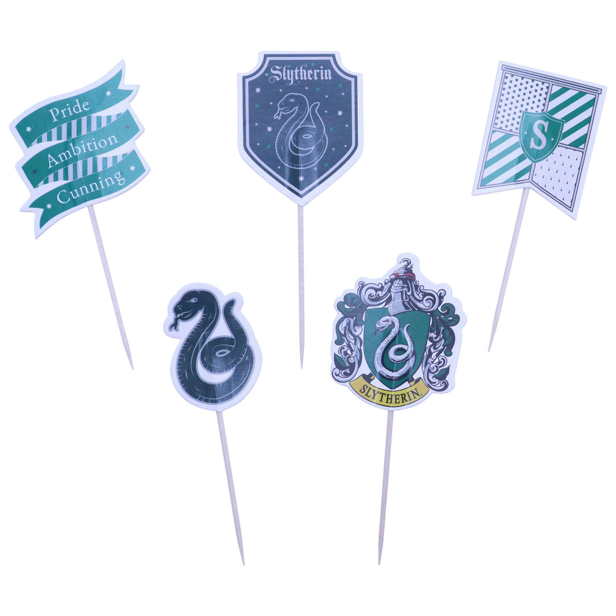 Harry Potter Toppers para Pasteles, Set de 15, Slytherin