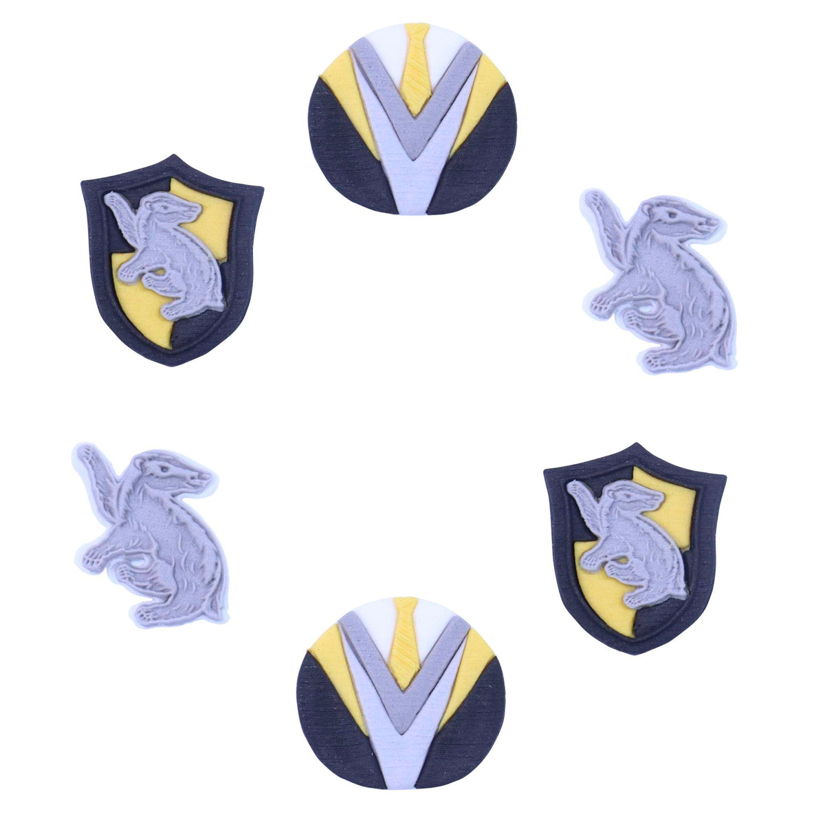 Harry Potter Essbare Zucker Tortenaufsatz, 6er-set, Hufflepuff