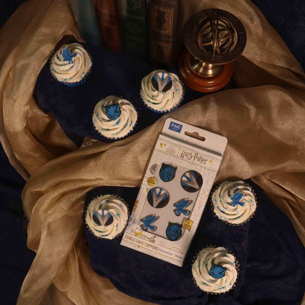 Harry Potter Set de 6 Toppers Comestibles para Cupcakes, Ravenclaw