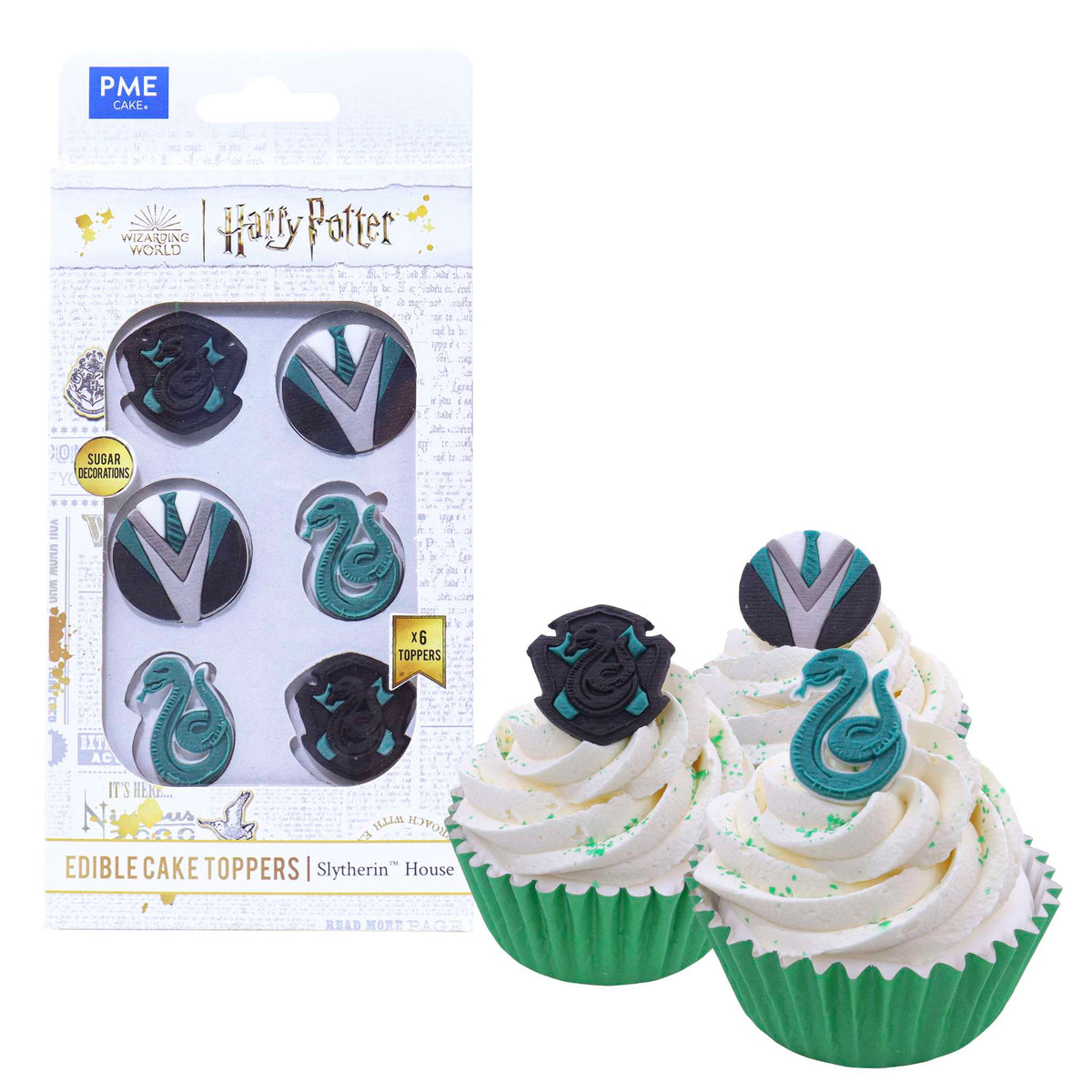 Slytherin House Edible Cupcake Toppers Pk/6 (12.3)