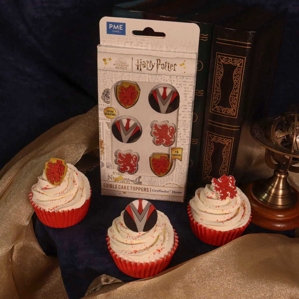 Harry Potter Set de 6 Toppers de Cupcakes Comestibles, Gryffondor